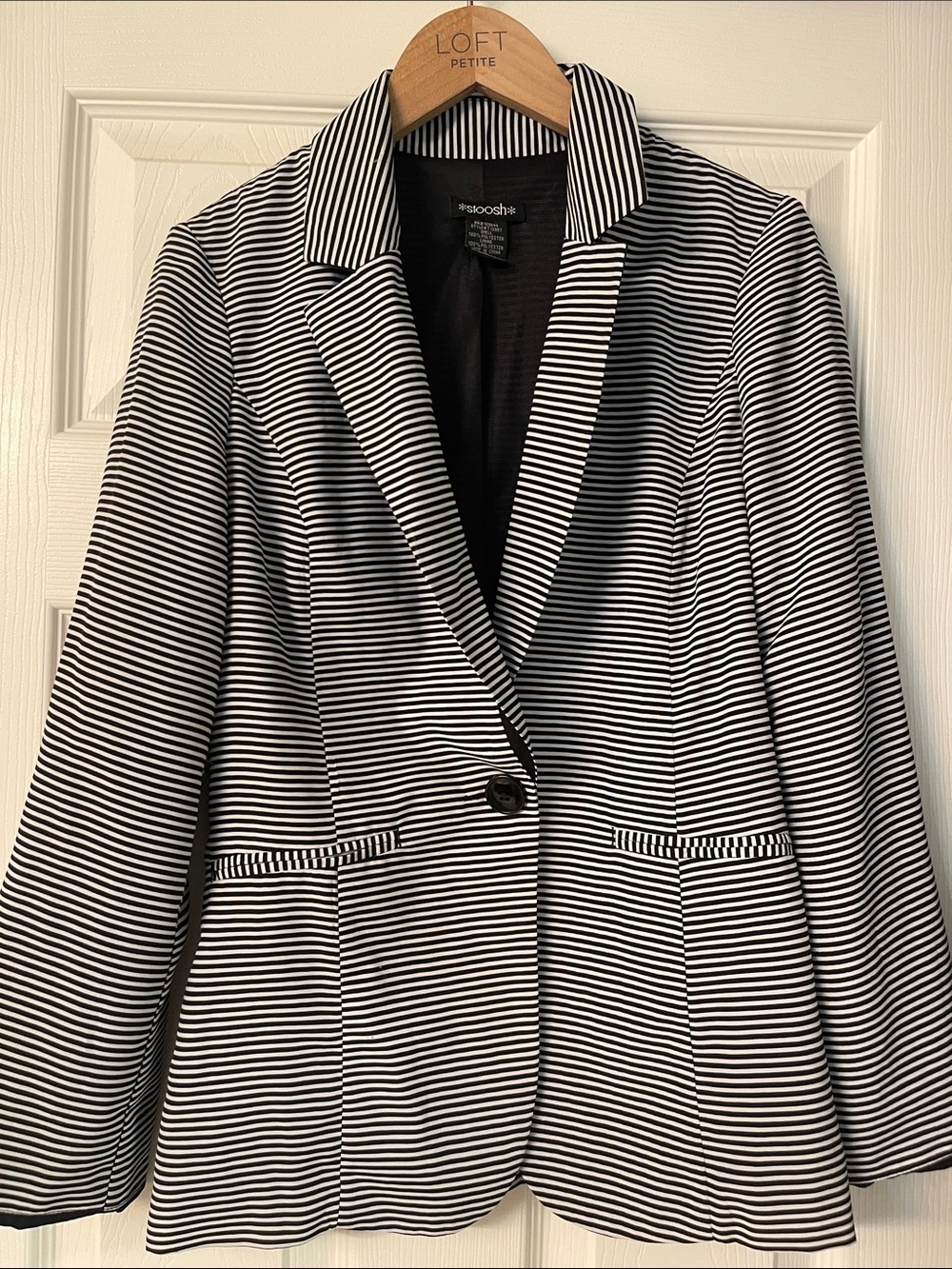 Stoosh Black and White Striped Blazer